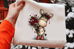 Whimsical Valentine Donkey Clipart Product Image 2