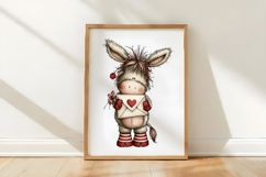 Whimsical Valentine Donkey Clipart Product Image 3