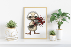 Whimsical Valentine Duck Clipart Product Image 2