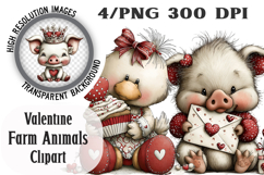 Whimsical Valentine Farm Animals Product Image 1