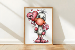 Whimsical Valentine Flamingo Clipart Product Image 3