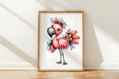 Whimsical Valentine Flamingo PNG Set Product Image 3