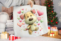 Whimsical Valentine Fluffy Dog Clipart Product Image 2