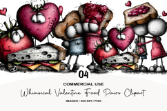 Whimsical Valentine Food Pairs Clipart Product Image 1