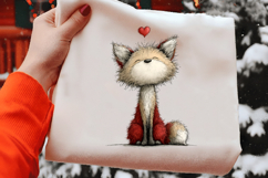 Whimsical Valentine Fox Clipart Product Image 2