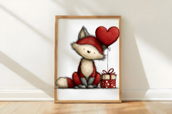 Whimsical Valentine Fox Clipart Product Image 3