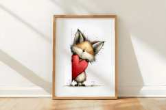 Whimsical Valentine Fox Clipart Product Image 3