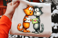 Whimsical Valentine Friend Cat Clipart Product Image 2