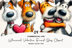 Whimsical Valentine Friend Dog Clipart Product Image 1
