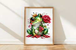 Whimsical Valentine Frog Clipart Product Image 3