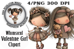 Whimsical Valentine Girl Clipart Product Image 1