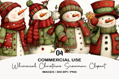 Whimsical Christmas Snowman Clipart Product Image 1