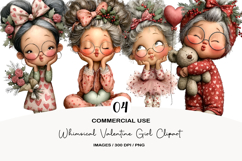 Whimsical Valentine Girl Clipart Product Image 1