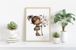 Whimsical Valentine Girl Clipart Product Image 2