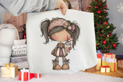 Whimsical Valentine Girl Clipart Product Image 2