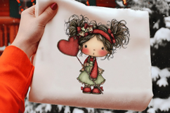 Whimsical Valentine Girl Clipart Product Image 2