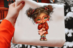 Whimsical Valentine Girl Clipart Product Image 2