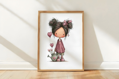 WHIMSICAL VALENTINE GIRL CLIPART Product Image 3