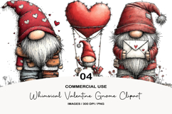 Whimsical Valentine Gnome Clipart Product Image 1