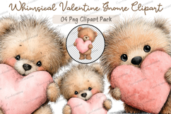 Cute Valentine Teddy Bear Clipart PNG Bundle, Bear png Product Image 1