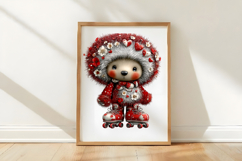 Whimsical Valentine Hedgehog Clipart Product Image 3