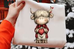 Whimsical Valentine-highland Cow Clipart Product Image 2