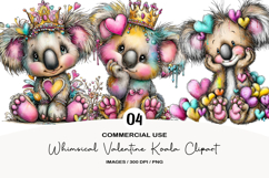 Whimsical Valentine Koala Clipart Product Image 1