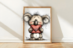Whimsical Valentine Koala Clipart Product Image 3