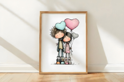 Whimsical Valentine Lovers PNG Product Image 3