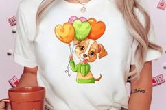 Whimsical Valentine Luna Dog Clipart PNG Product Image 2