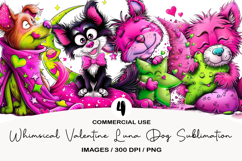 Whimsical Valentine Luna Dog Sublimation Clipart Product Image 1