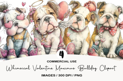 Whimsical Valentine Maximus Bulldog Clipart Product Image 1