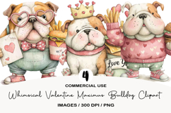 Whimsical Valentine Maximus Bulldog Clipart Product Image 1