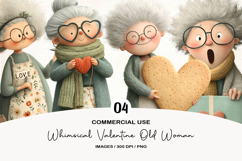 Whimsical Valentine Old Woman Clipart Product Image 1