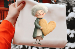 Whimsical Valentine Old Woman Clipart Product Image 2