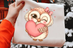 Whimsical Valentine Owl Clipart Product Image 2