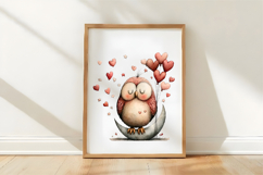 Whimsical Valentine Owl Clipart Product Image 3