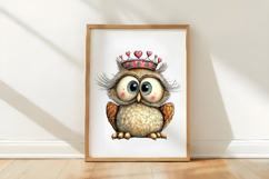 Whimsical Valentine Owl Clipart Product Image 3