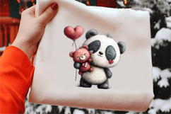 Whimsical Valentine Panda Clipart Product Image 2