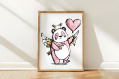 Whimsical Valentine Panda Clipart Product Image 3