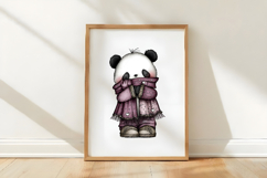Whimsical Valentine Panda Clipart Product Image 3