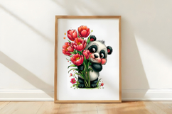 Whimsical Valentine Panda Clipart Product Image 3