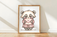 Whimsical Valentine Panda Clipart Set Product Image 3