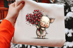 Whimsical Valentine Piglet Clipart Product Image 2