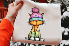 Whimsical Valentine Quirky Cat Clipart Product Image 2