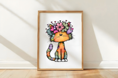 Whimsical Valentine Quirky Cat Clipart Product Image 3