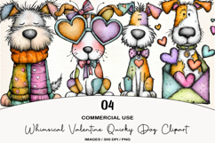 Whimsical Valentine Quirky Dog Clipart Product Image 1