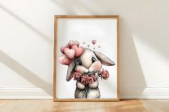 Whimsical Valentine Rabbit Clipart Product Image 3