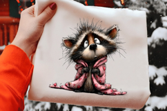 Whimsical Valentine Raccoon Clipart Product Image 2