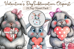 Whimsical Valentine's Day,valentine bunny svg Product Image 1